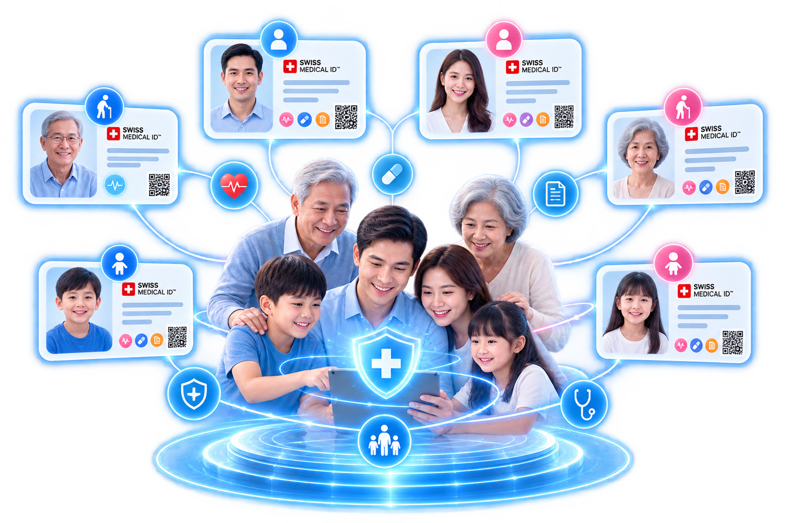 Family medical identities connected